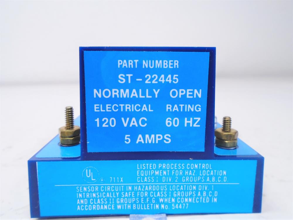 Gems Sensors Safe-Pak, ST-22445, 120 VAC, 60 Hz, 5 Amps